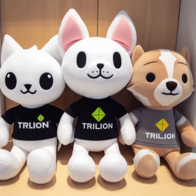 Branded Mascot Plush Toys with Custom Logo Badges
