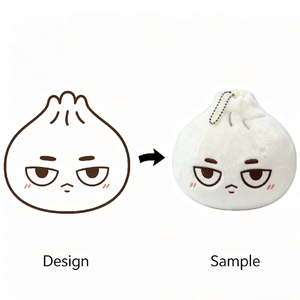 8cm Grumpy Steamed Bun Plush Keychain Bag Charm
